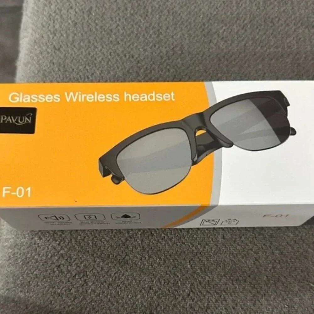 Black Wireless Glasses Headset